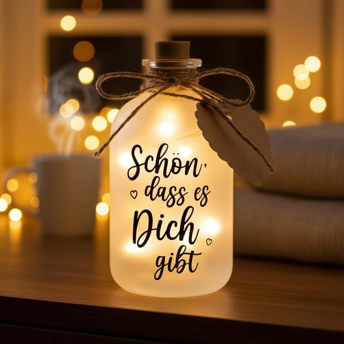 Led flaschenlicht mit spruch - led,