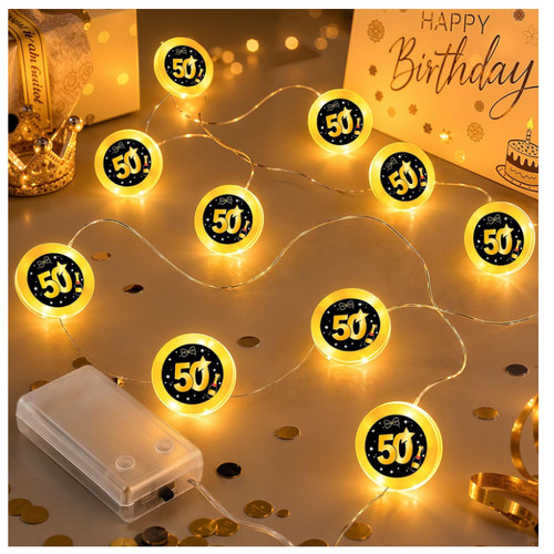 Geburtstag deko 10 led - 50.,