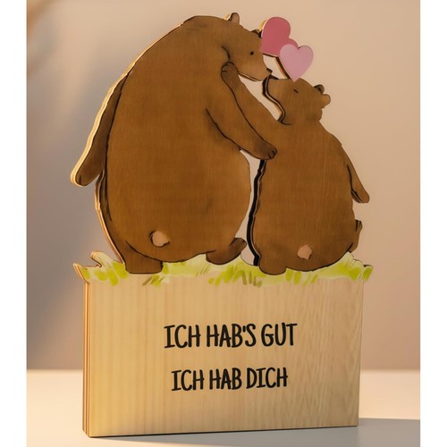 Jahrestag geschenk holzkarte - geschenk,