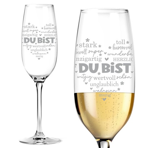 Graviertes sektglas - graviertes,